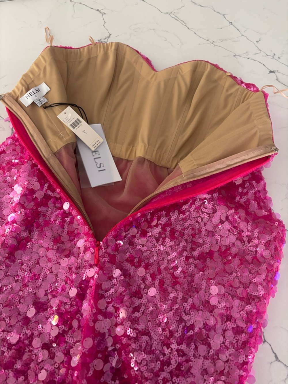 Helsi  Mini Strapless Sequin Mini Dress. - Picture 9 of 11
